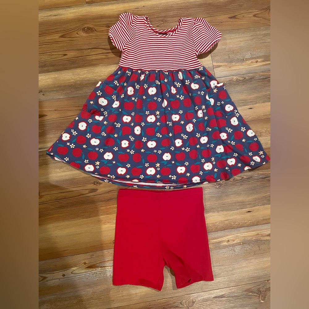 Cynthia Rowley Girls Back2School Apple Dress Size 7